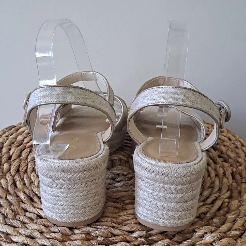 NWOT J.Crew Factory Beige Platform‎ Espadrille Block 2.5